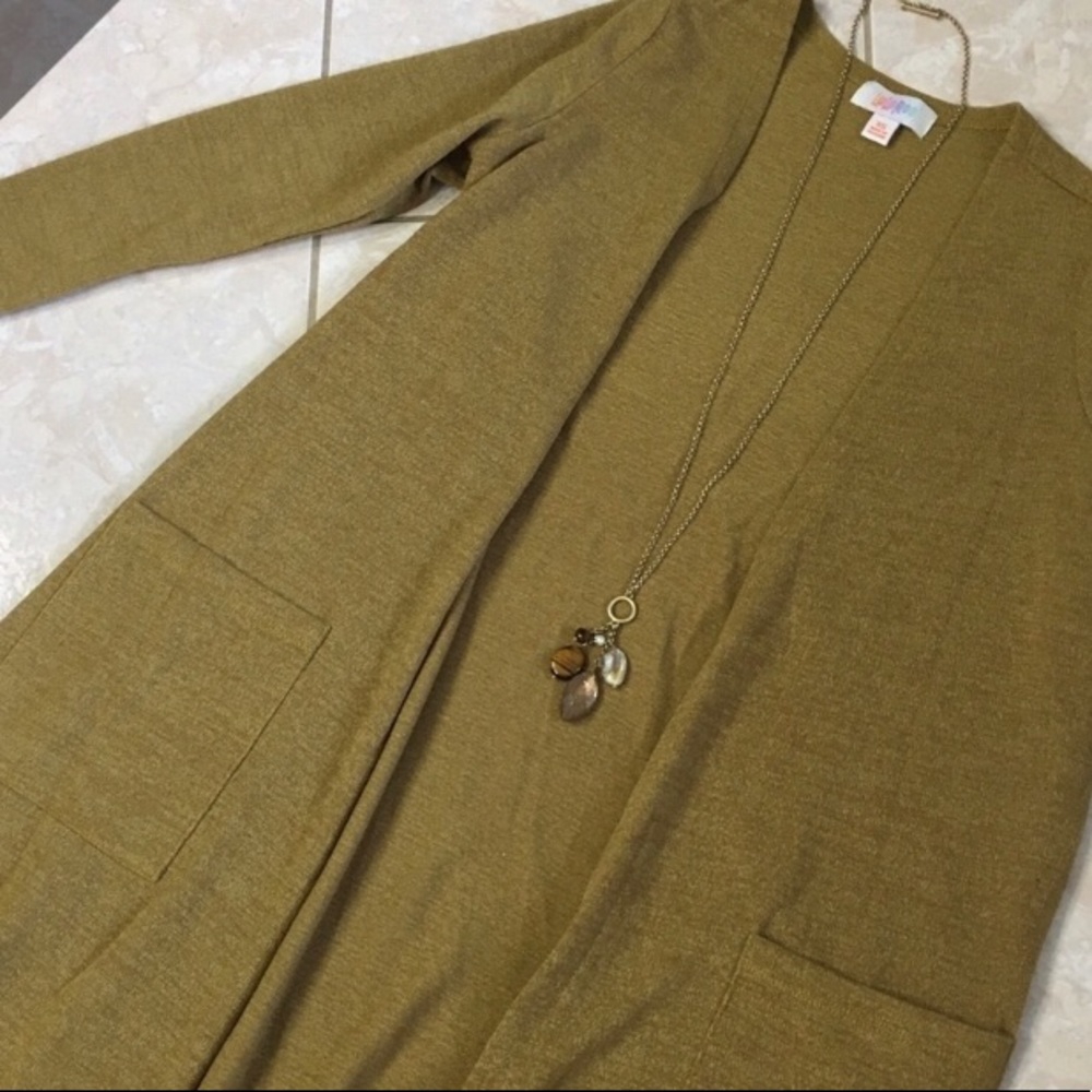 Lula Roe gold duster cardigan xxs